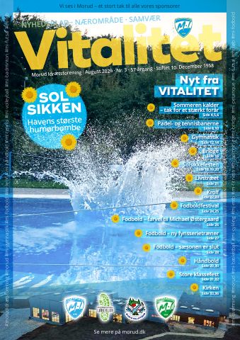Forsiden af medlemsbladet Vitalitet for Morud Idrætsforening